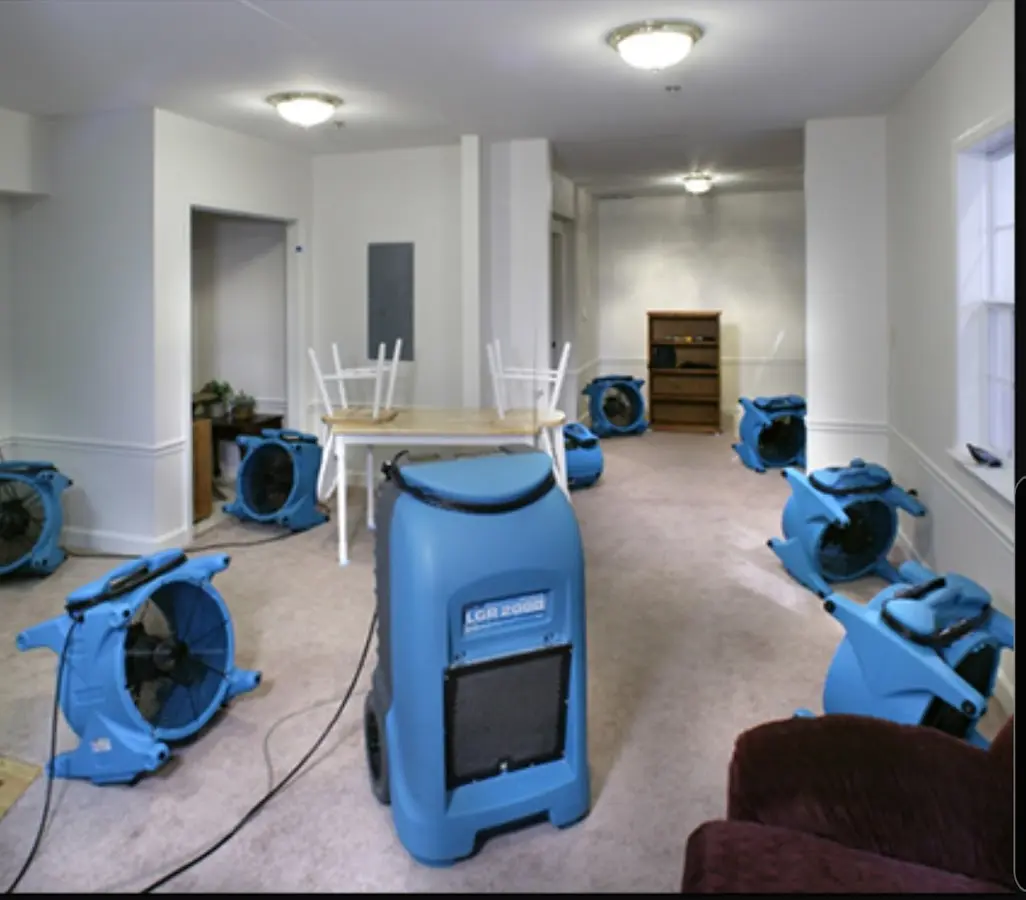 Air movers and dehumidifier setup for Water Extraction & Removal in Pueblo West